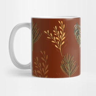 Brown Festive Leaf Design for Christmas and Seasonal Holidays Mug